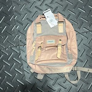 Himawari Light Pink and Grey Small Backpack